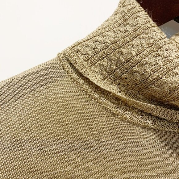 Spanner gold sparkle long sleeve turtleneck sweater - size L - Picture 10 of 10